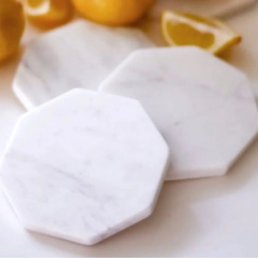 Zeal Living Marble Geo Coasters - Set of 4